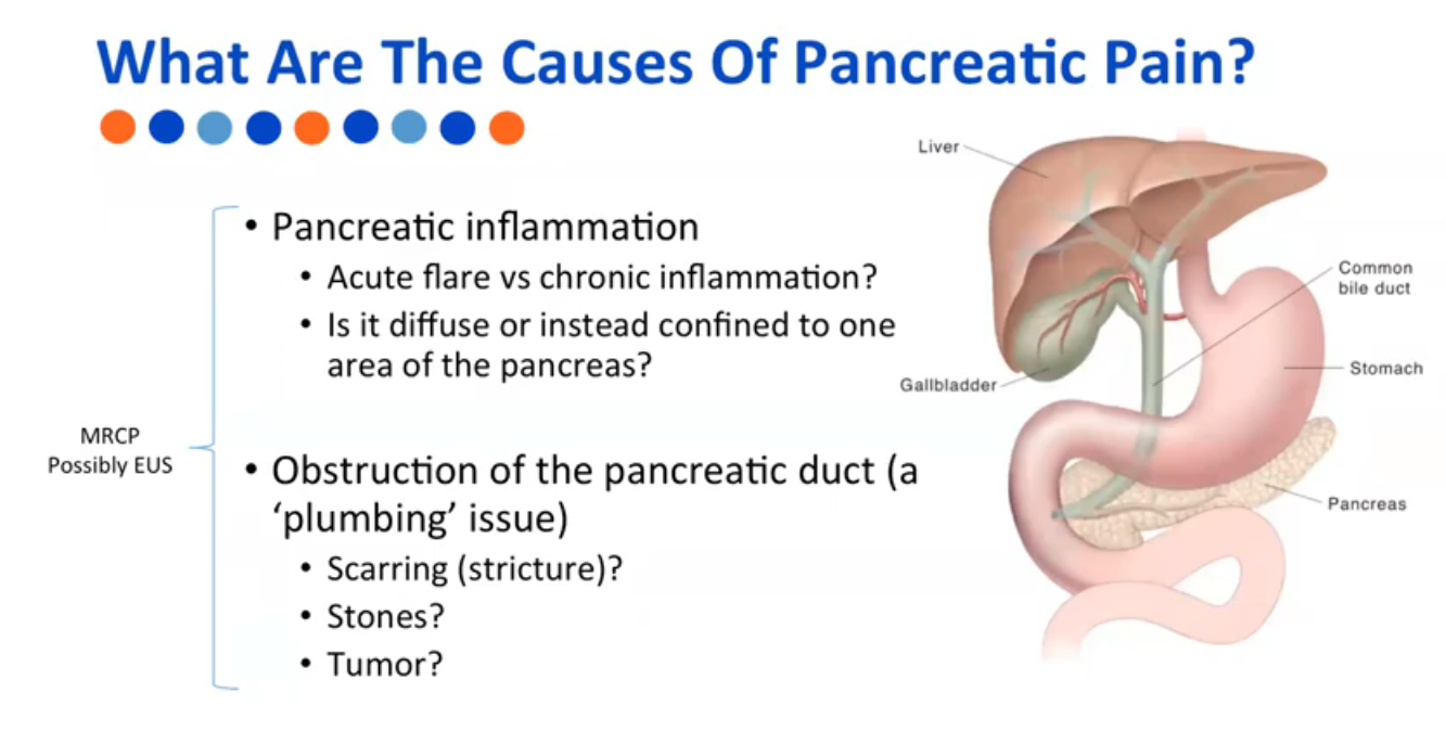 What are the causes of pancreatic pain